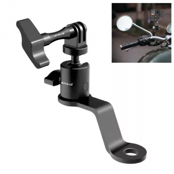 PULUZ Mirror Mount for Motorcycle, Quad, Scooter, Bicycle - Universal Handlebar & Mirror Stem Mount for Smartphone, Action Camera, GoPro - PU1056B