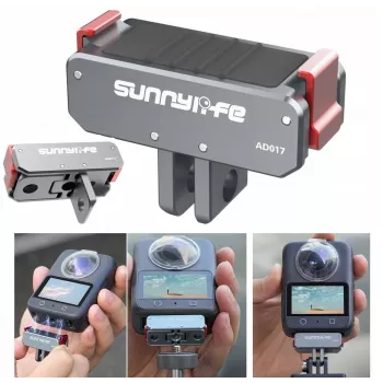 SUNNYLIFE Magnetic Quick Release Adapter with 1/4 inch Thread and GoPro Mount for DJI Osmo Action 5 Pro / 4 / 3, AD017-T