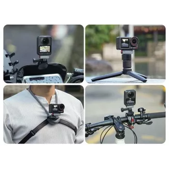 SUNNYLIFE Magnetic Quick Release Adapter with 1/4 inch Thread and GoPro Mount for DJI Osmo Action 5 Pro / 4 / 3, AD017-T