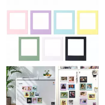 LOVEINSTANT Magnetic Photo Frame Set 7x Frame Magnet for Polaroid I-Type 600 SX-70 Black