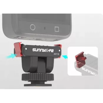 SUNNYLIFE Magnetic Quick Release Mount with Cold Shoe and 1/4 inch Thread for DJI Osmo Action 5 Pro / 4 / 3 / 2 - Black