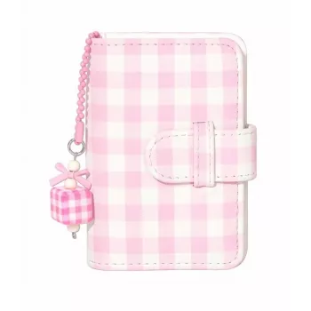 LOVEINSTANT Pocket Photo Album for 28 Instax Mini Photos - Grid Pattern - Pink