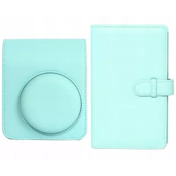 LOVEINSTANT Protective Case and Photo Album Set for Fujifilm Instax Mini 13 - Green