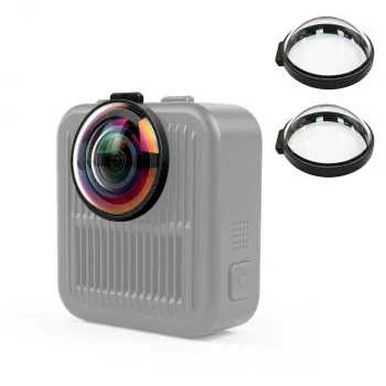 PULUZ 2x Tempered Glass Lens Protector for GoPro Max 2 - Black Frame
