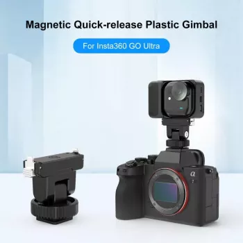 PULUZ Magnetic Quick Release Mount with 1/4 inch Screw and Cold Shoe Adapter for Insta360 GO Ultra, Action Cameras - PU1073B