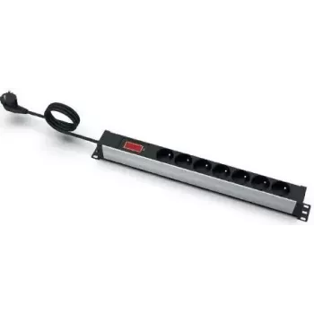 EMITERNET EmiterNet 19 7-Pole Power Strip with Pin, Ammeter, 3m Cable, Uni-Schuko Plug EM/LZ19.07F.3S.A