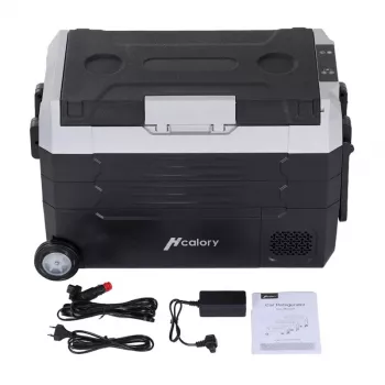 HCALORY D55M+ 55L Compressor Car Cooler with Bluetooth App Control, -20°C to +20°C, DC 12/24V & AC 100-240V, Black