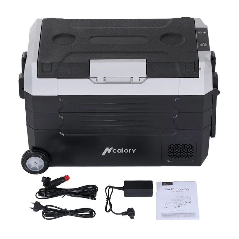 HCALORY D55M+ 55L Compressor Car Cooler with Bluetooth App Control, -20°C to +20°C, DC 12/24V & AC 100-240V, Black