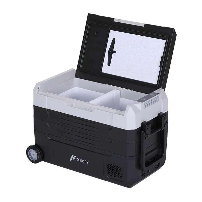 HCALORY D55M+ 55L Compressor Car Cooler with Bluetooth App Control, -20°C to +20°C, DC 12/24V & AC 100-240V, Black
