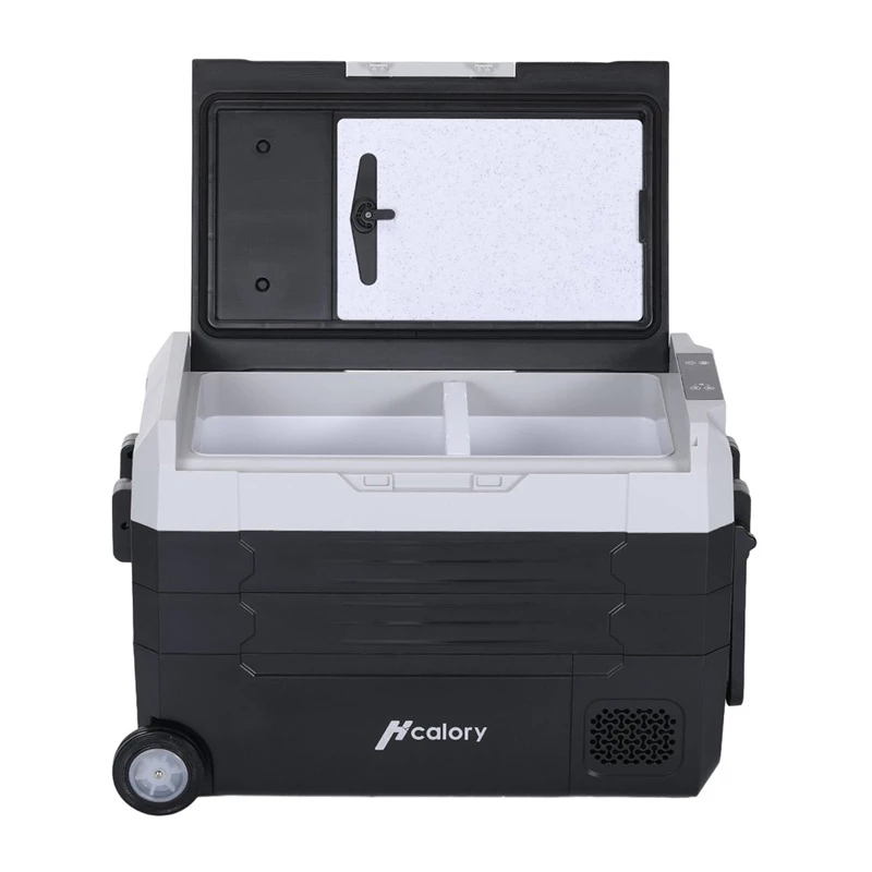 HCALORY D55M+ 55L Compressor Car Cooler with Bluetooth App Control, -20°C to +20°C, DC 12/24V & AC 100-240V, Black