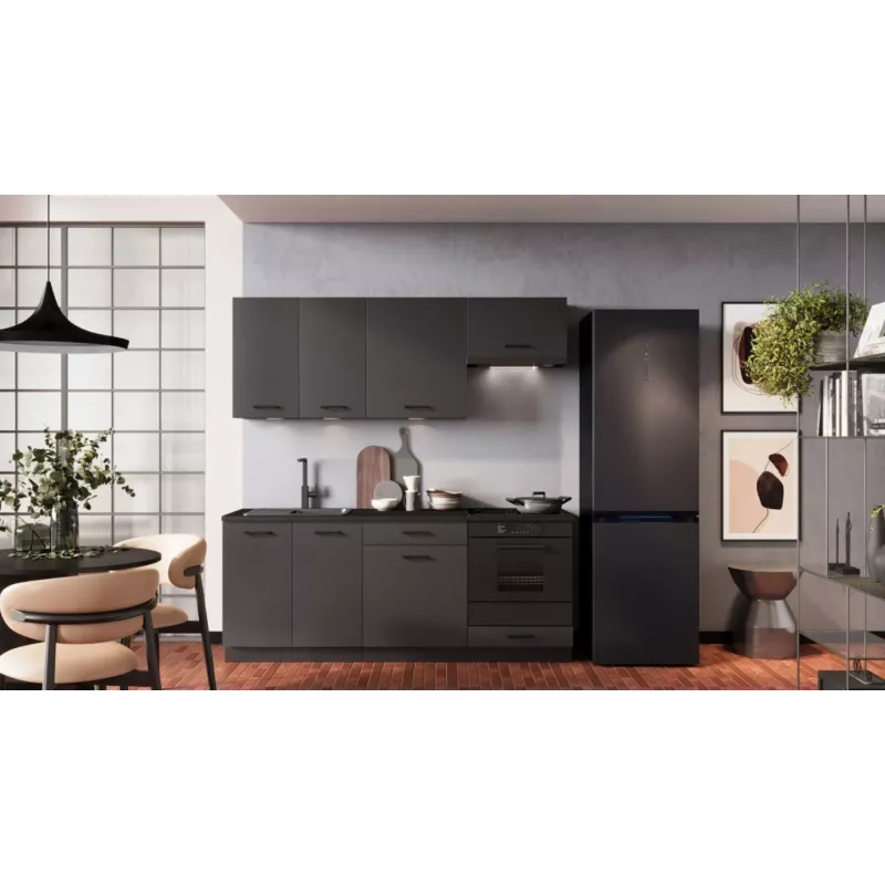STOLKAR Cosmo Design ANIKA Graphite/Graphite 2.0 Kitchen Furniture Set - 6 Pieces