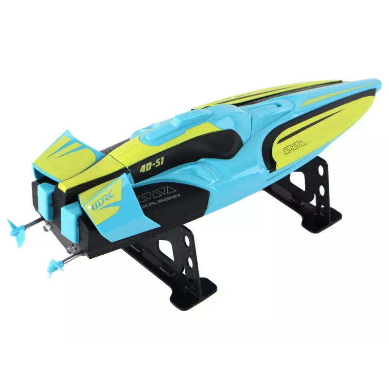 LEAN TOYS RC Water Boat 2.4G Yellow-Turquoise Waterproof Remote Control