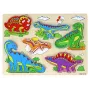 LEAN TOYS Wooden 3D Puzzle For Children Logic Game Dinosaurs Jigsaw 11 Pieces