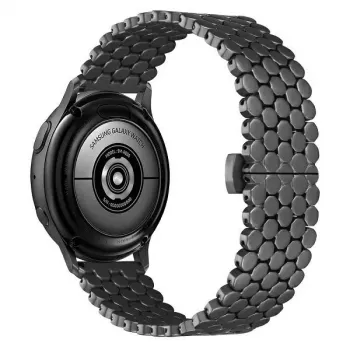 Beline Watch Band 22mm Metal Honeycomb Black