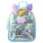 LEAN Children's Backpack with Unicorn Horn Moving Confetti Blue 25cm 4.5L
