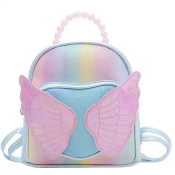 LEAN Children's Backpack Shiny Wings Pearls Blue 22cm