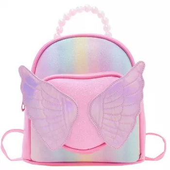 LEAN Children's Backpack Shiny Wings Pearls Pink 22cm