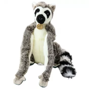 LEAN TOYS Plush Lemur Cuddly Toy with Long Velcro Paws 27cm