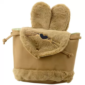 LEAN Children's Backpack Plush Ears Adjustable Strap Beige 22cm 4L