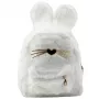 LEAN Children's Backpack Furry Plush Rabbit Ears Nose Whiskers White 3L 22cm