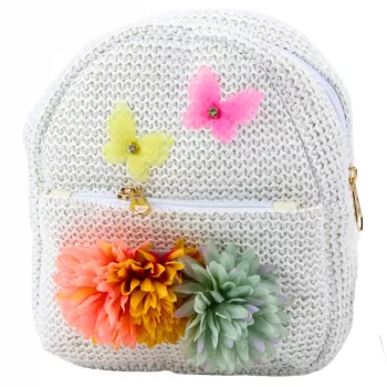 LEAN Children's Backpack Embroidered With Butterflies and Flowers 2.5L 20cm
