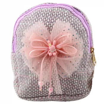 LEAN Children's Backpack Braided Bow Bunny Purple 21cm 2L