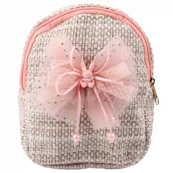 LEAN Children's Backpack Braided Bow Bunny Pink 21cm 2L