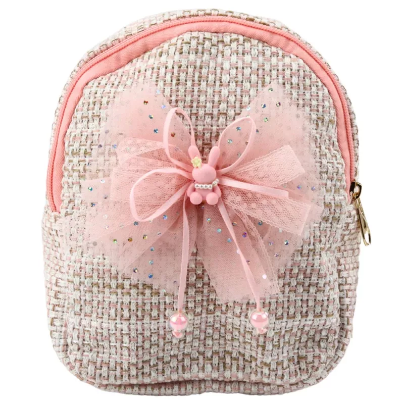 LEAN Children's Backpack Braided Bow Bunny Pink 21cm 2L