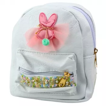 LEAN Children's Backpack Rabbit Tulle Decorative Tape White 2.5L 20cm