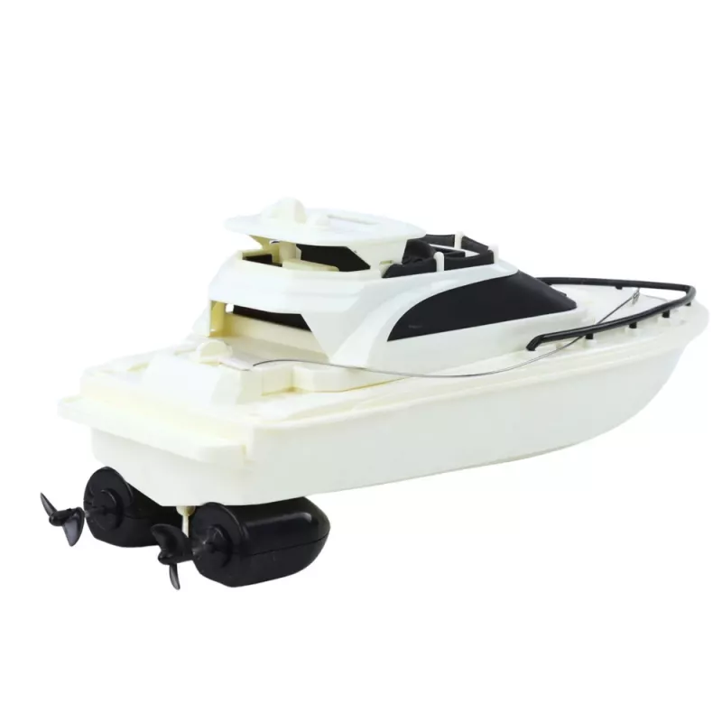 LEAN TOYS Remote Controlled RC Motor Boat Battery Powered Black and White