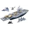 LEAN TOYS Large Military Aircraft Carrier with Fighters, Tanks, and Vehicles 70cm