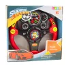 LEAN TOYS Interactive Steering Wheel For Kids Lights Sounds Vibrations Red