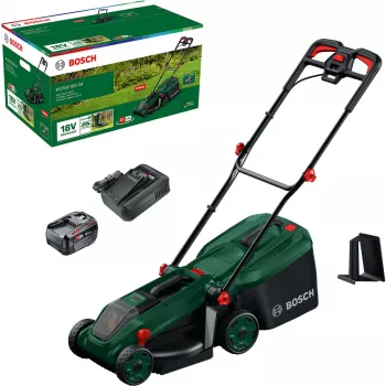 Bosch Rotak 18V-34 Cordless Lawn Mower with Starter Set and Mulch Plug (C)