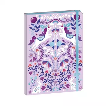 Janod Dreamland Unicorn Elastic Band Notebook A5 Lined 80 Pages 6+