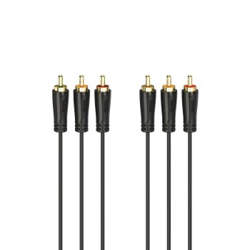 HAMA 3x RCA to 3x RCA Audio/Video Cable 3m, Gold-Plated Connectors
