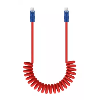 Newell USB-C to USB-C Cable 100W 1.5m Silicone Coiled Red-Navy Blue