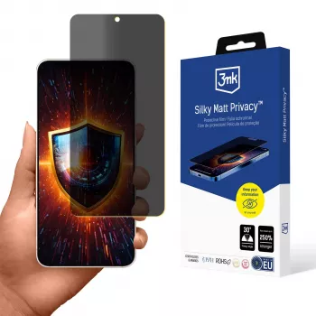3MK Silky Matt Privacy - Matte Privacy Screen Protector for Samsung Galaxy S25 Edge