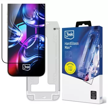3mk HardGlass Max Tempered Glass Screen Protector with Applicator for iPhone Air (Black)