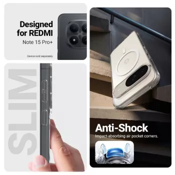 Crong Hybrid Clear Magnetic Case MagSafe for Xiaomi Redmi Note 15 Pro+ 5G (Transparent)