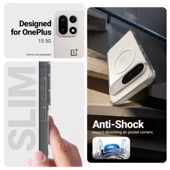 Crong Hybrid Clear Magnetic MagSafe Case for OnePlus 15 (Transparent)