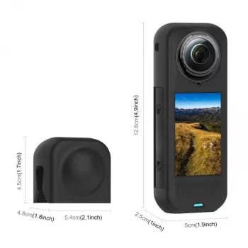 PULUZ Lens Cap and Silicone Protective Case for Insta360 X5 / X3 / PU757B