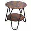 LEAN Round Coffee Table with Additional Shelf Industrial Vintage 40x42cm