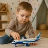 LEAN TOYS Passenger Plane with Pull Back Motor, Metal, Lights, Sounds, 23 cm