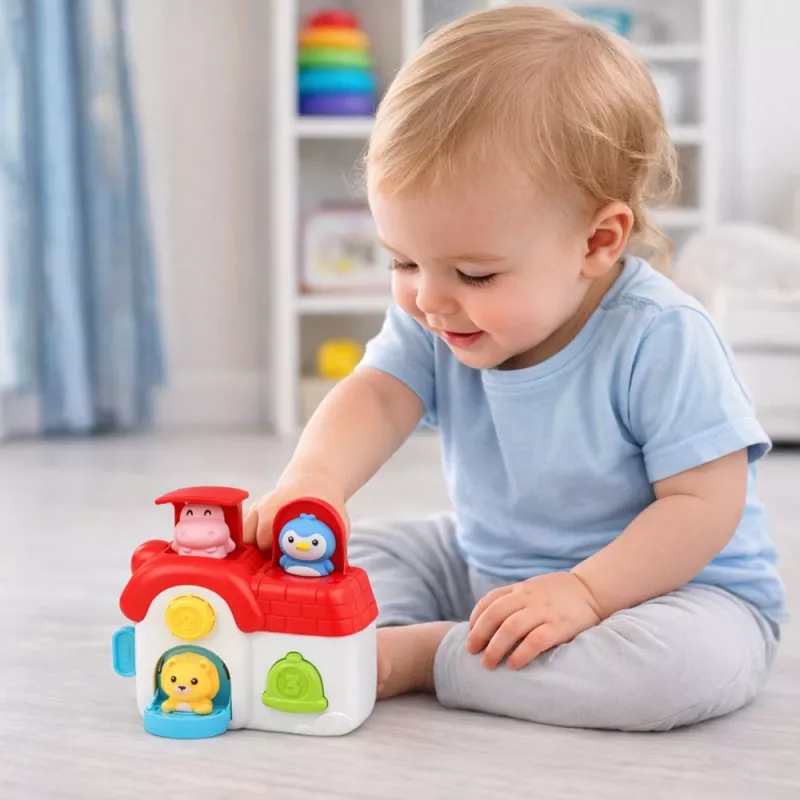 LEAN TOYS Interactive Educational House for Toddlers - Pop-Up Animals
