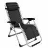 LEAN Folding Garden Beach Deckchair with Table and Headrest, Steel, Anthracite
