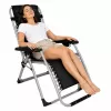 LEAN Folding Garden Beach Deckchair with Table and Headrest, Steel, Anthracite