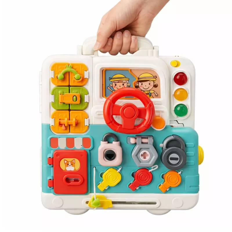 LEAN TOYS Interactive Book Educational Manipulative Board Lights Sounds 16 pcs
