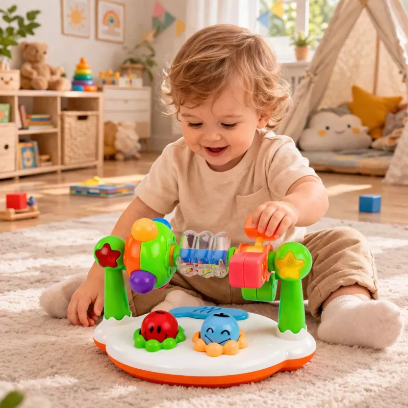 LEAN TOYS Interactive Musical Toy for Toddlers Rattle Lights Sounds