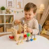 LEAN TOYS Wooden Toolbox Set for Children with Gears and Nuts - 25 Pieces, FSC Wood, Ages 3+