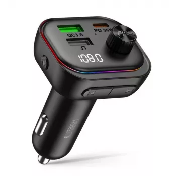 TECH-PROTECT CC07 3-Port Car Charger PD 54W + FM Transmitter Bluetooth Black